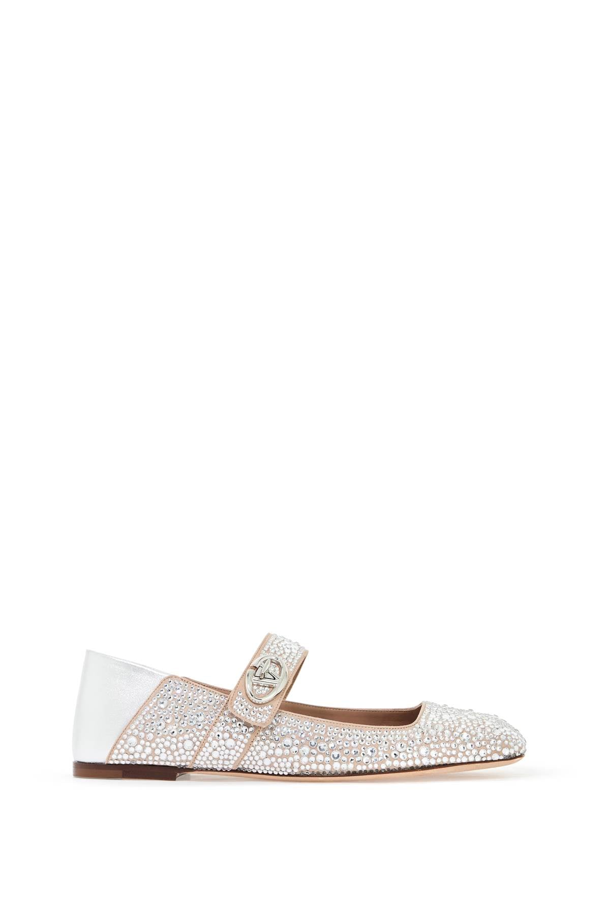 VALENTINO GARAVANI Crystal-Embellished Suede Mary-Jane Flats