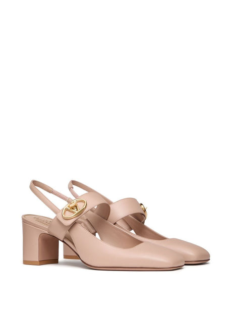 VALENTINO Chic Beige Rose Slingback Pumps 60mm