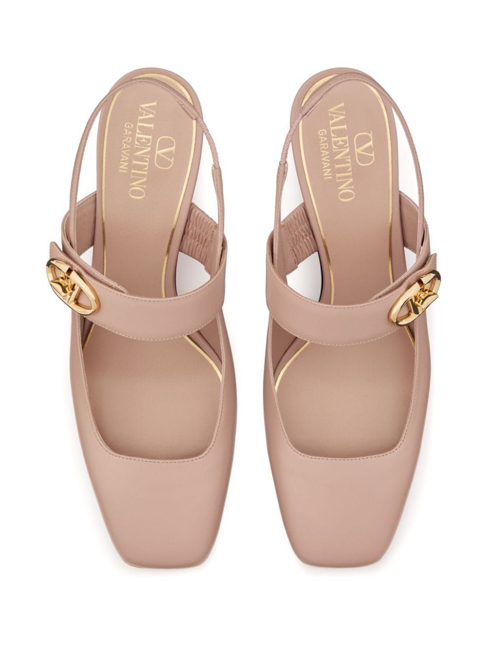 VALENTINO Chic Beige Rose Slingback Pumps 60mm