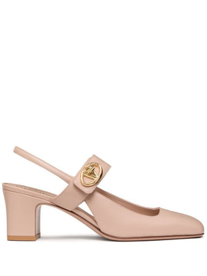 VALENTINO Chic Beige Rose Slingback Pumps 60mm