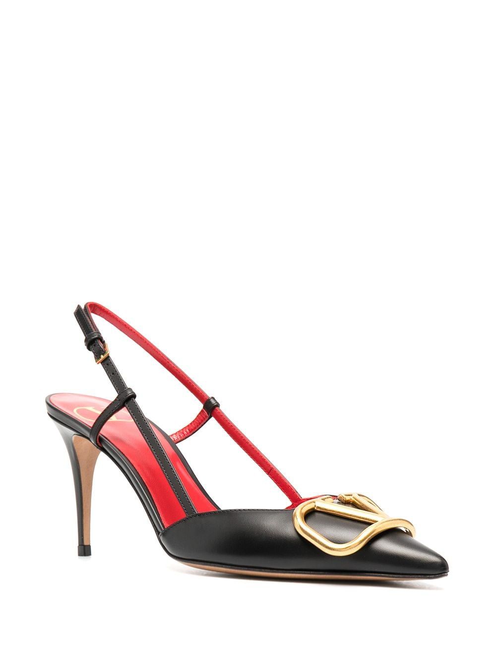 VALENTINO Classic Black V-Logo Slingback Pumps