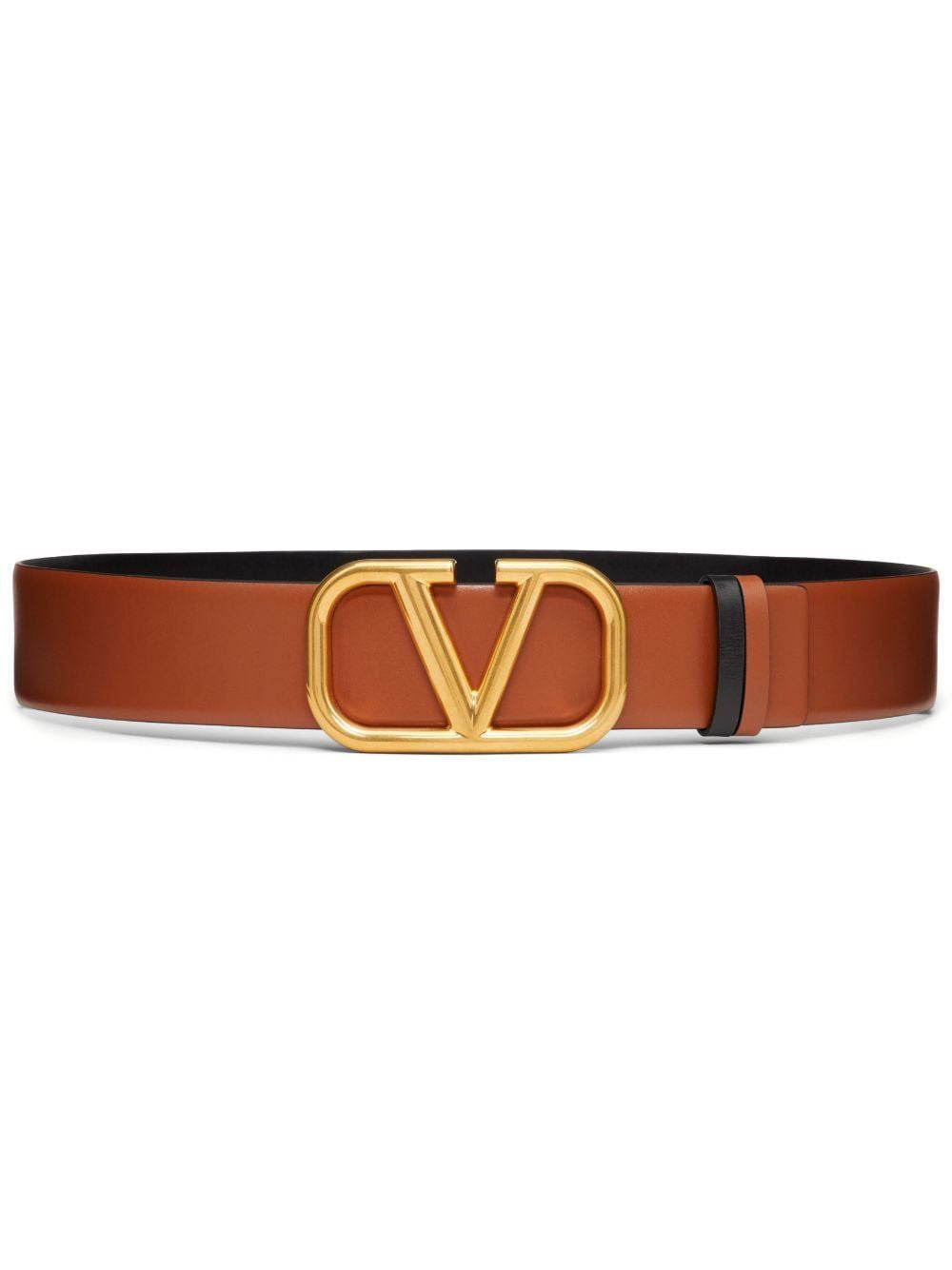 VALENTINO Signature Anthracite Leather Belt 40mm