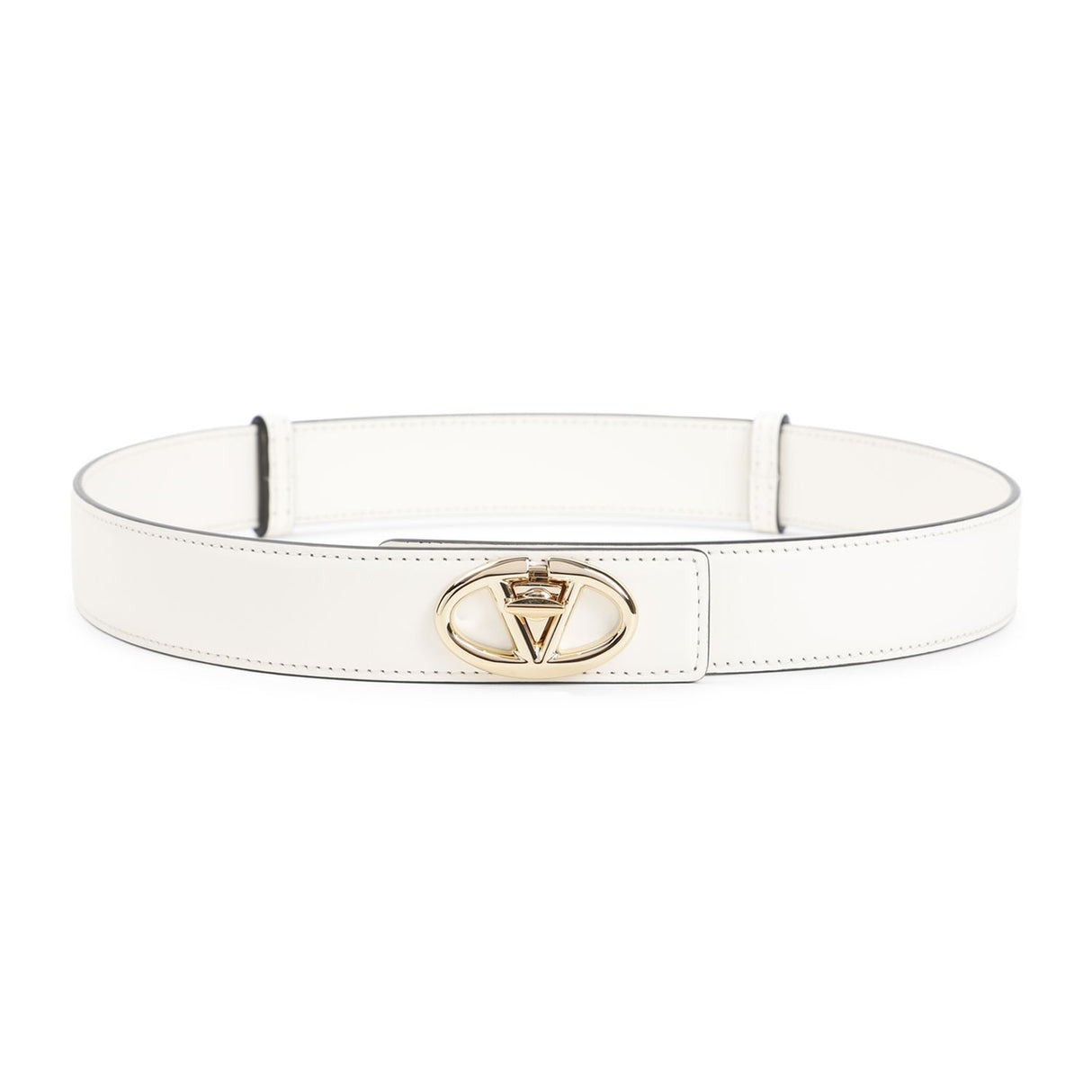 VALENTINO GARAVANI Elegant Nude Leather VLogo Belt, 3cm