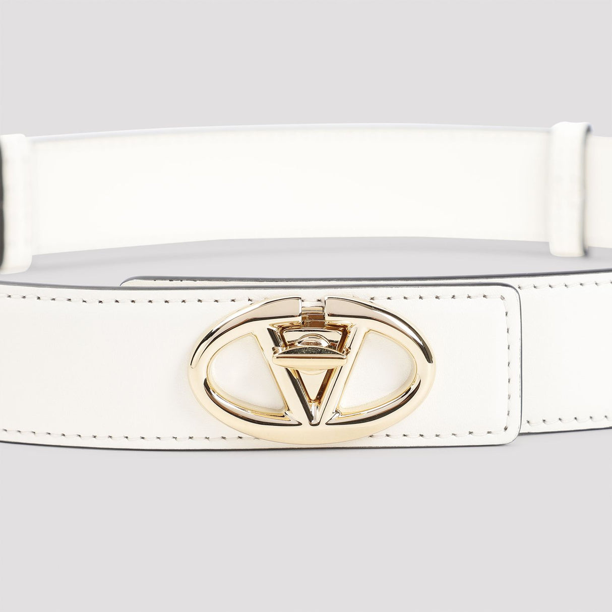 VALENTINO GARAVANI Elegant Nude Leather VLogo Belt, 3cm