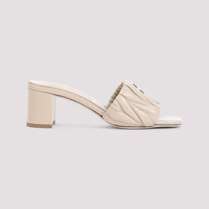 MIU MIU High Heel Leather Sandals - 6.5cm