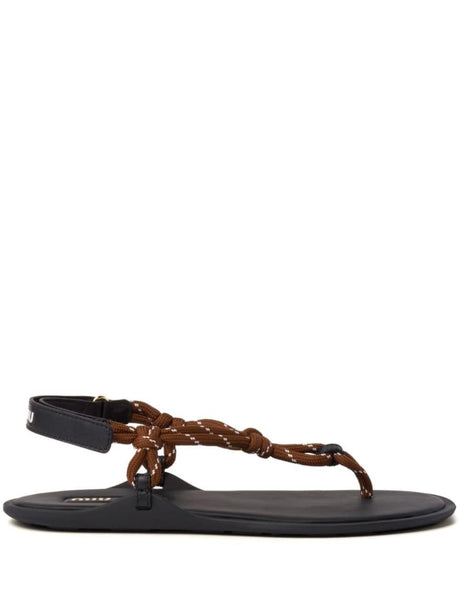 MIU MIU Elegant Leather Thongs for Women