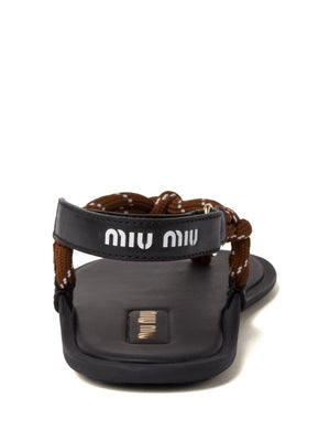 MIU MIU Elegant Leather Thongs for Women