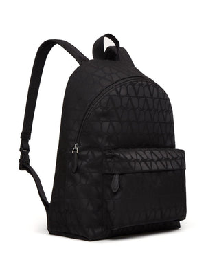 VALENTINO Urban Black Iconographic Backpack for Men - FW24
