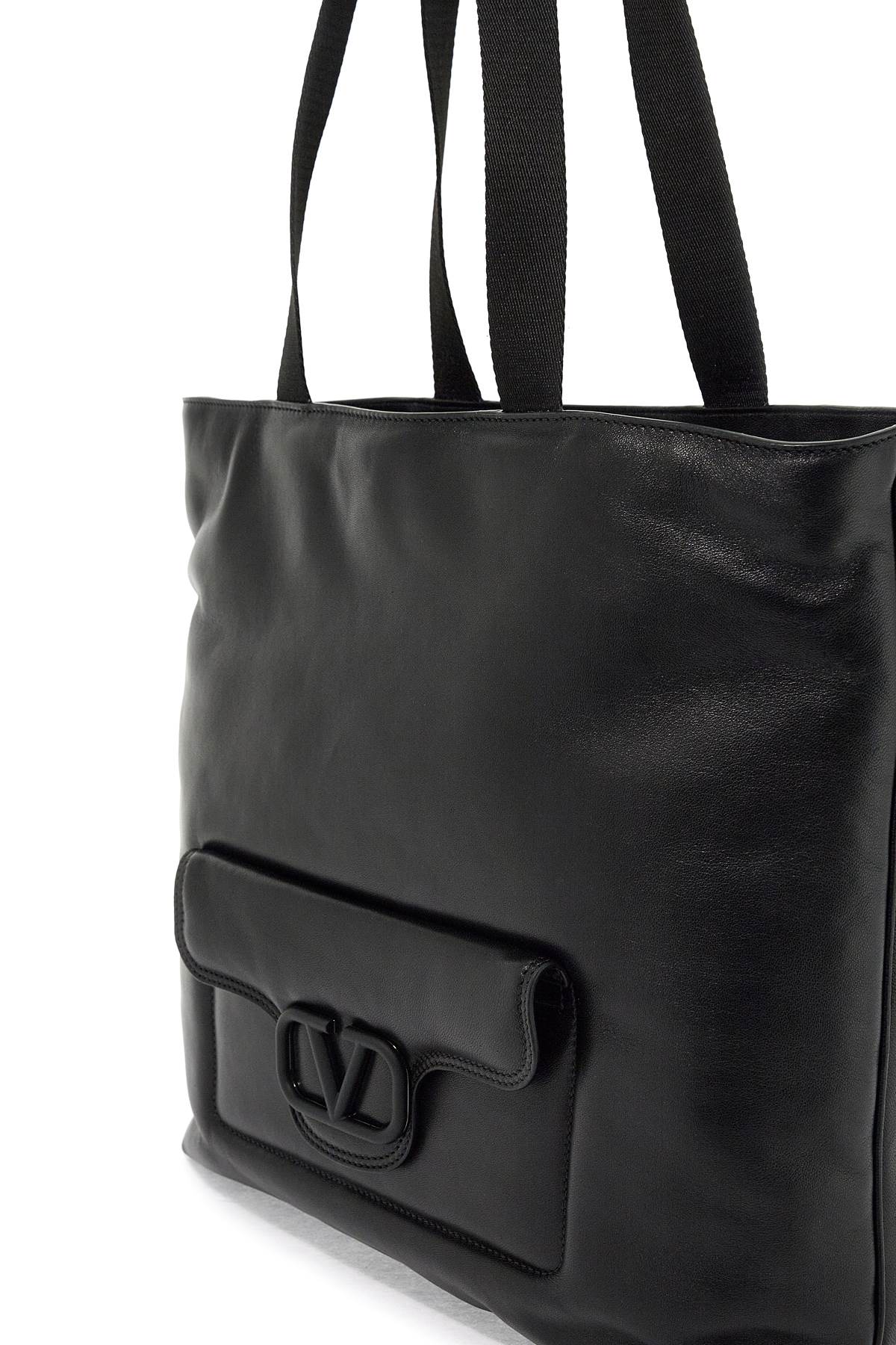 VALENTINO GARAVANI Noir Luxe Leather Tote