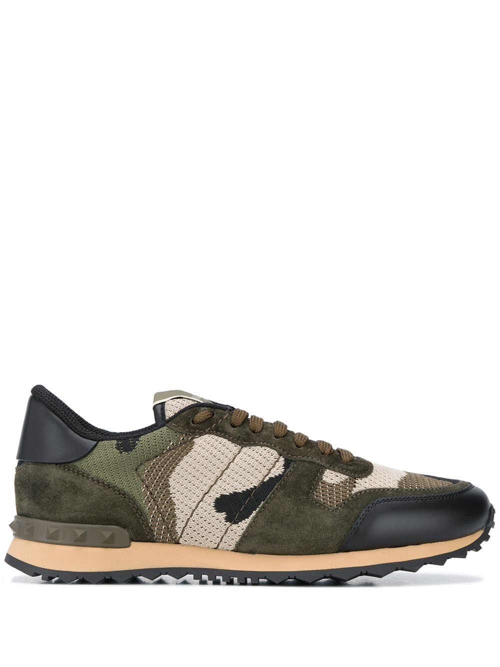 VALENTINO GARAVANI Rockrunner Camo Leather Sneakers