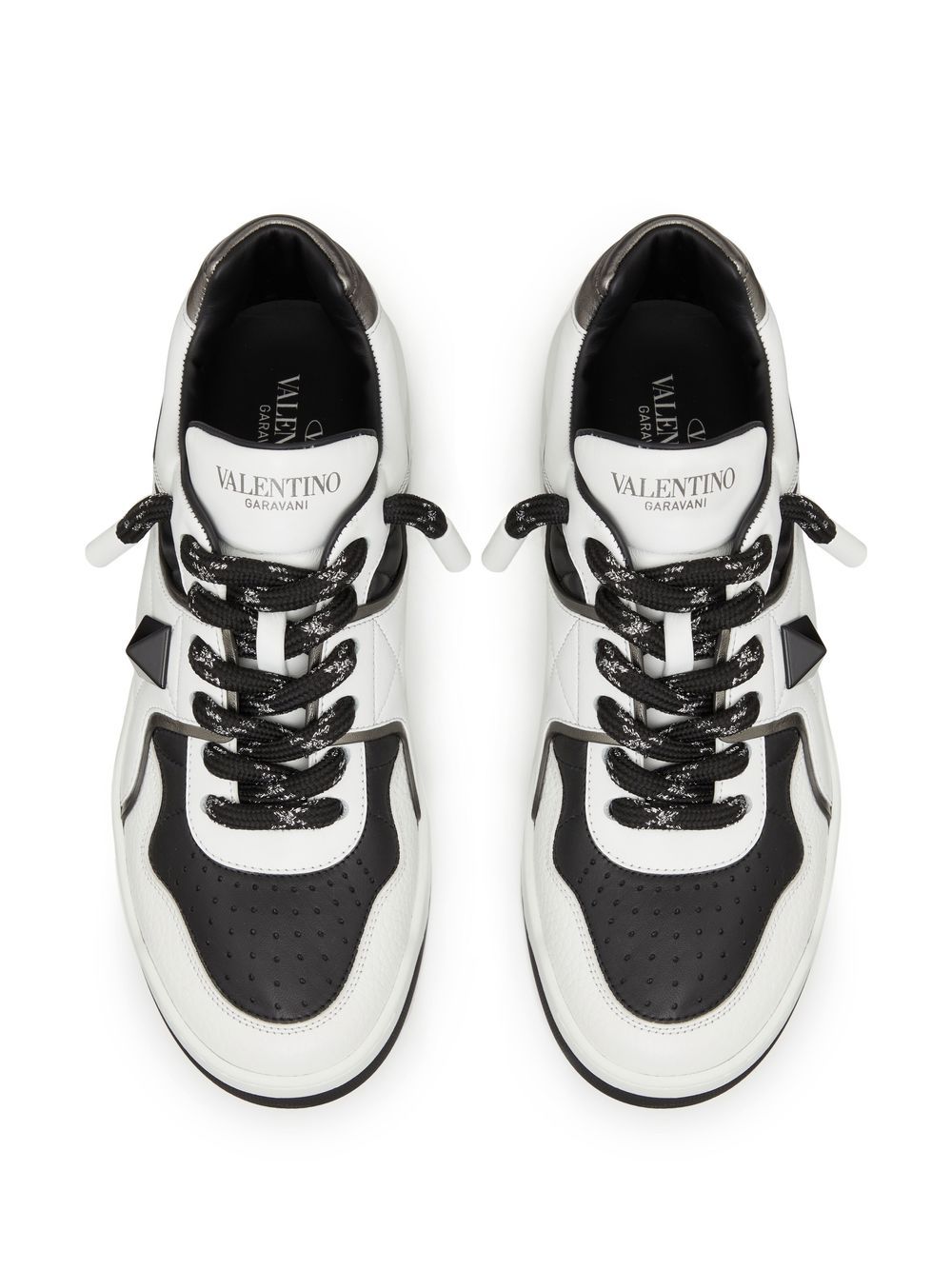 VALENTINO GARAVANI One Stud XL Leather Sneakers - White/Black