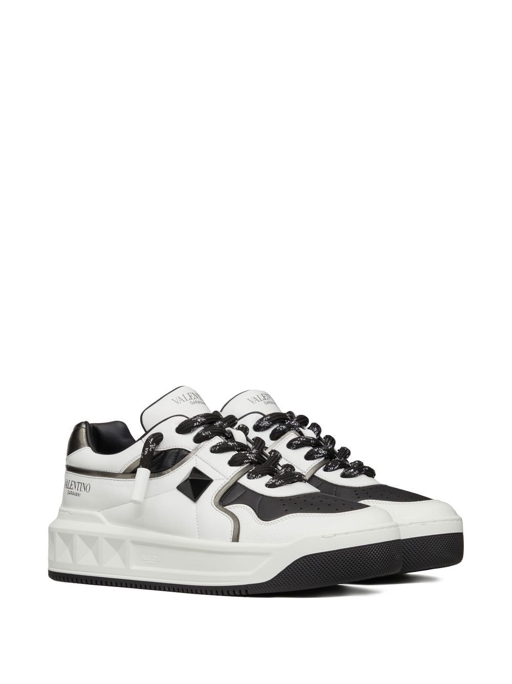 VALENTINO GARAVANI One Stud XL Leather Sneakers - White/Black