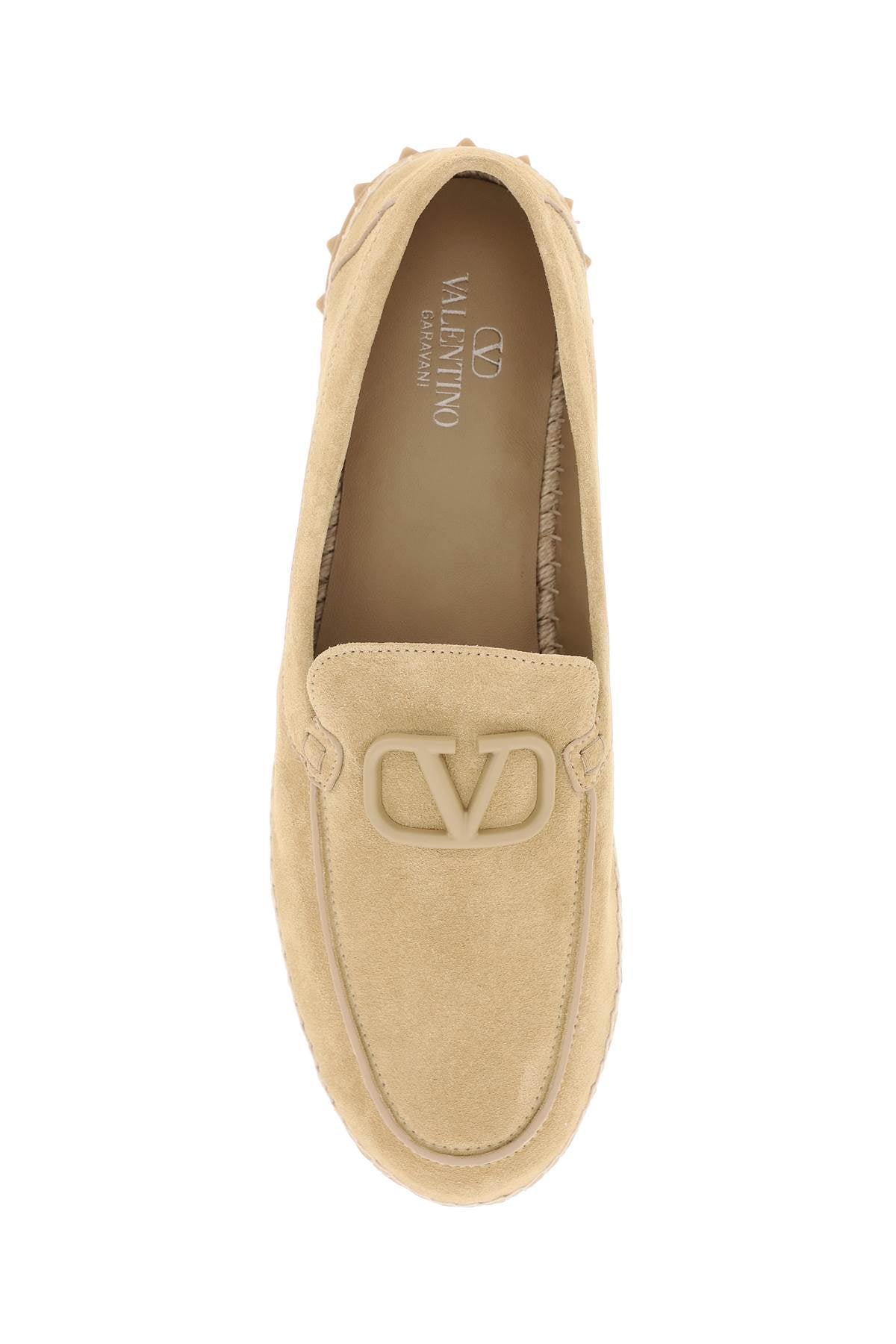 VALENTINO GARAVANI Suede Espadrilles with Tone-on-Tone Logo - Men's