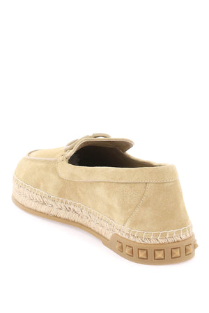 VALENTINO GARAVANI Suede Espadrilles with Tone-on-Tone Logo - Men's