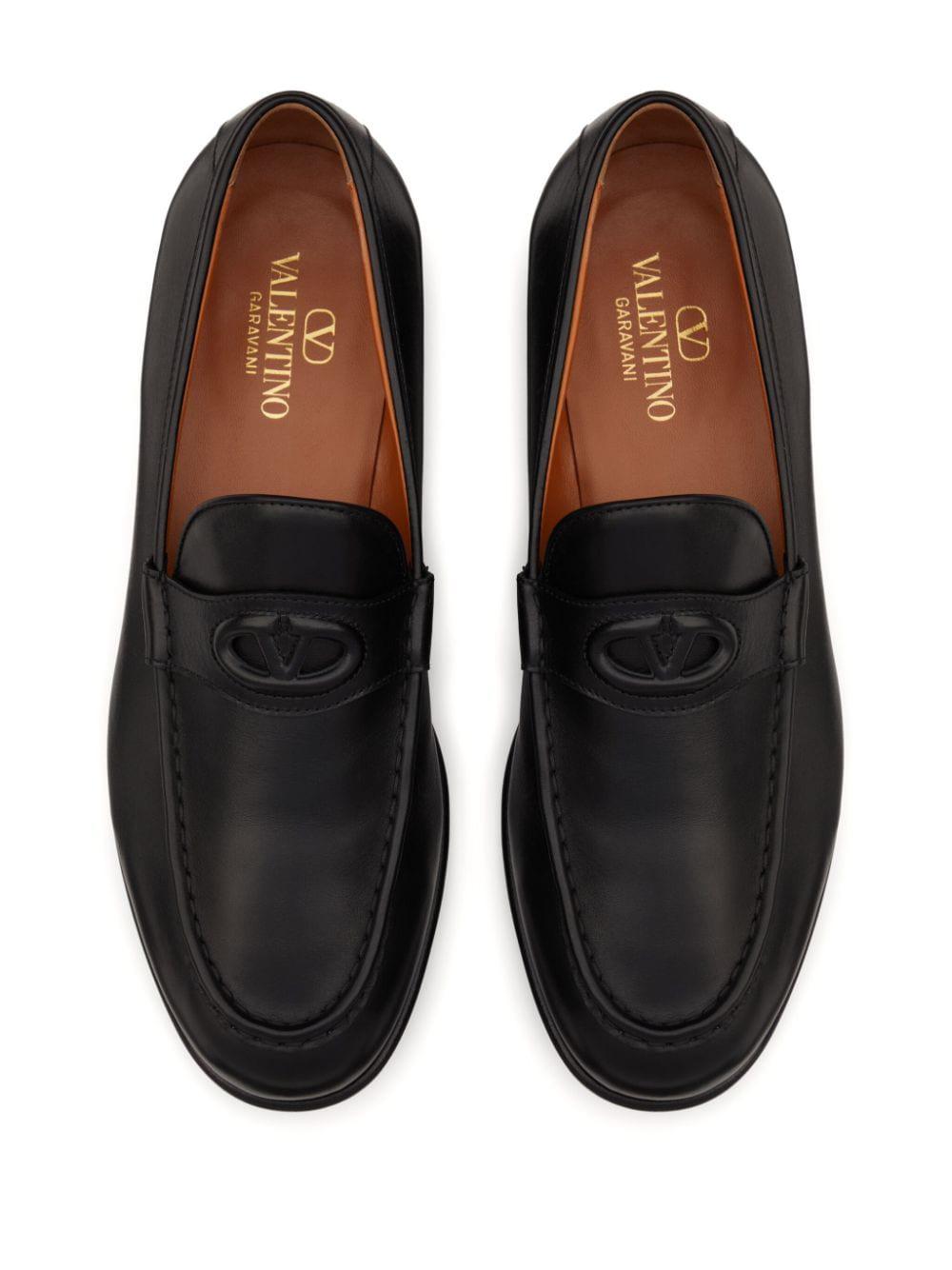 VALENTINO Elegant Signature VLogo Leather Loafers