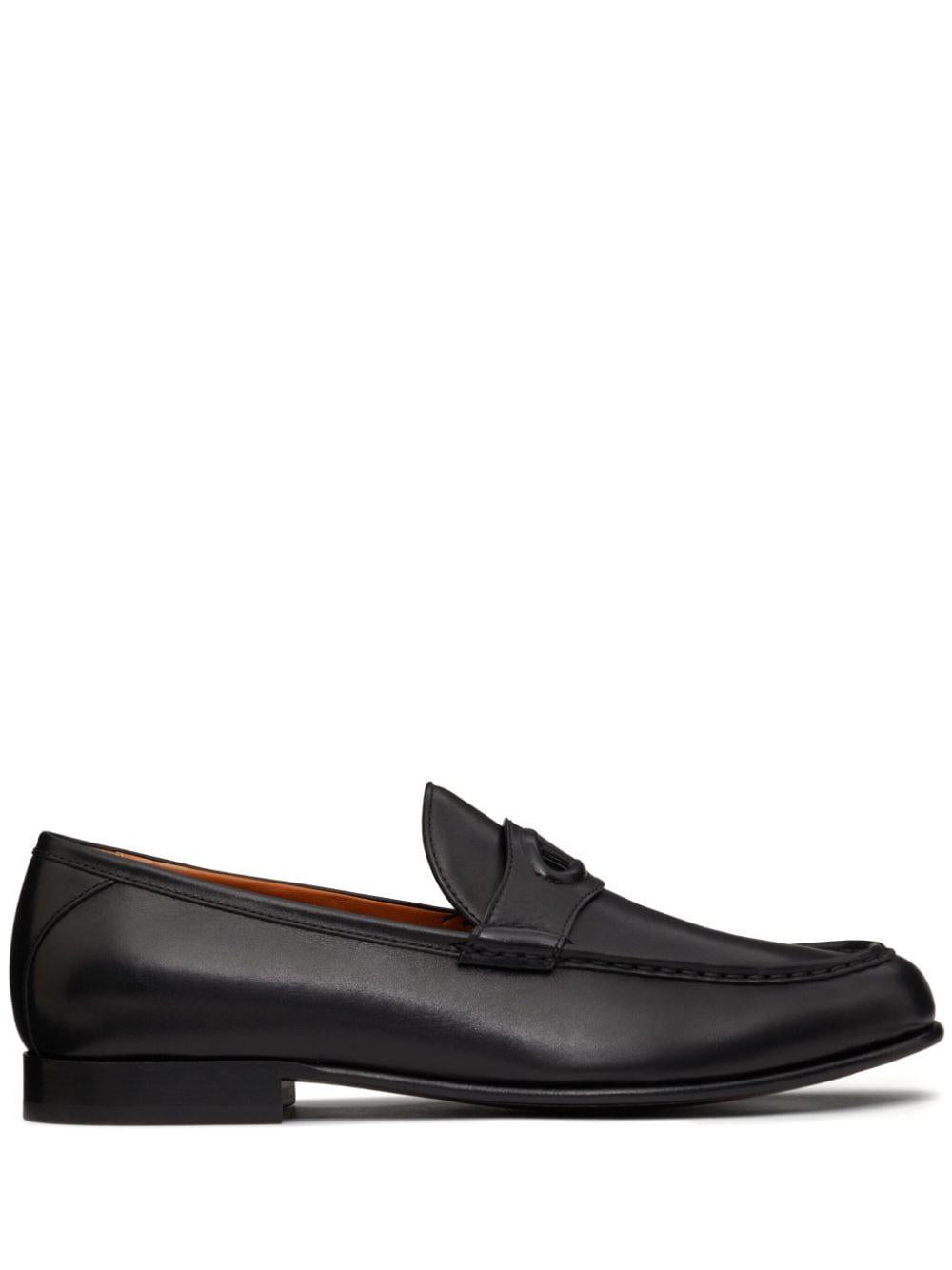 VALENTINO Elegant Signature VLogo Leather Loafers