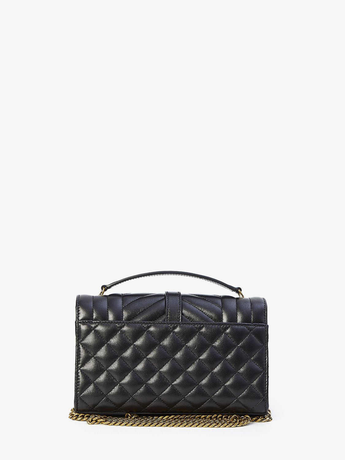 SAINT LAURENT YSL Shoulder Bag in Black Lamb Skin and Leather for Women