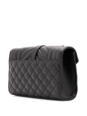 SAINT LAURENT Chic Envelope Mini Handbag in Black Calfskin