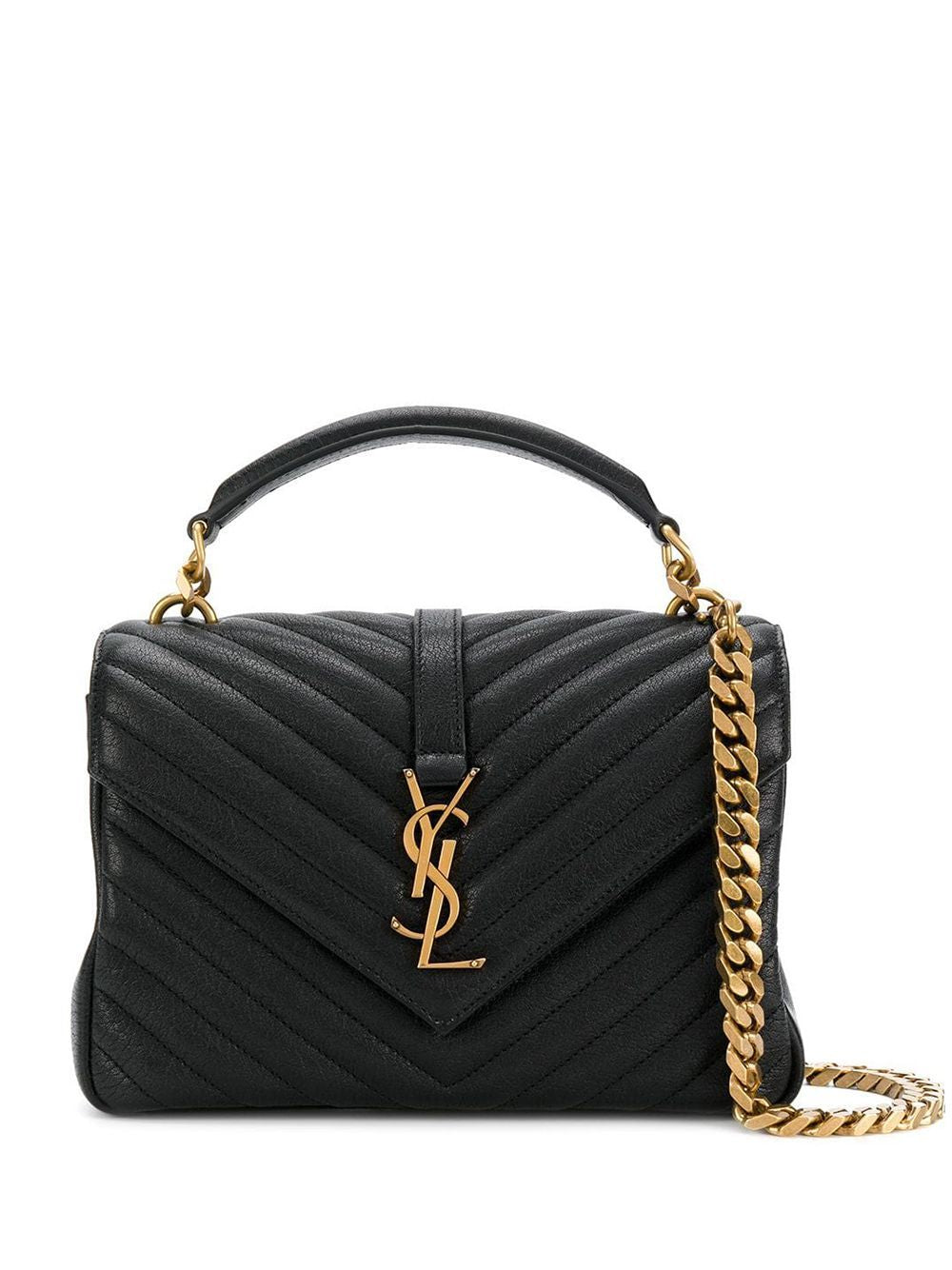 SAINT LAURENT Elegant Chevron-Quilted Lambskin Shoulder Bag 17x24x7cm