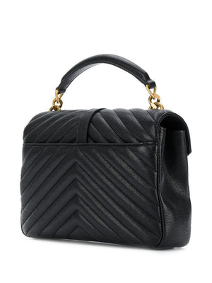 SAINT LAURENT Elegant Chevron-Quilted Lambskin Shoulder Bag 17x24x7cm