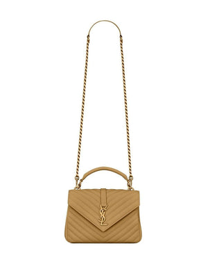 SAINT LAURENT Add a touch of luxury to your ensemble with this elegant top-handle handbag in Golden Olive!