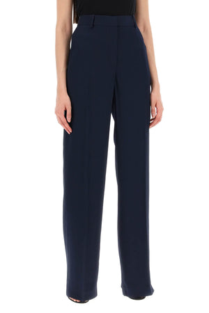 STELLA MCCARTNEY Stylish Blu Pleated Palazzo Pants for Women | Sustainable Crepe Fabric | SS24 Collection