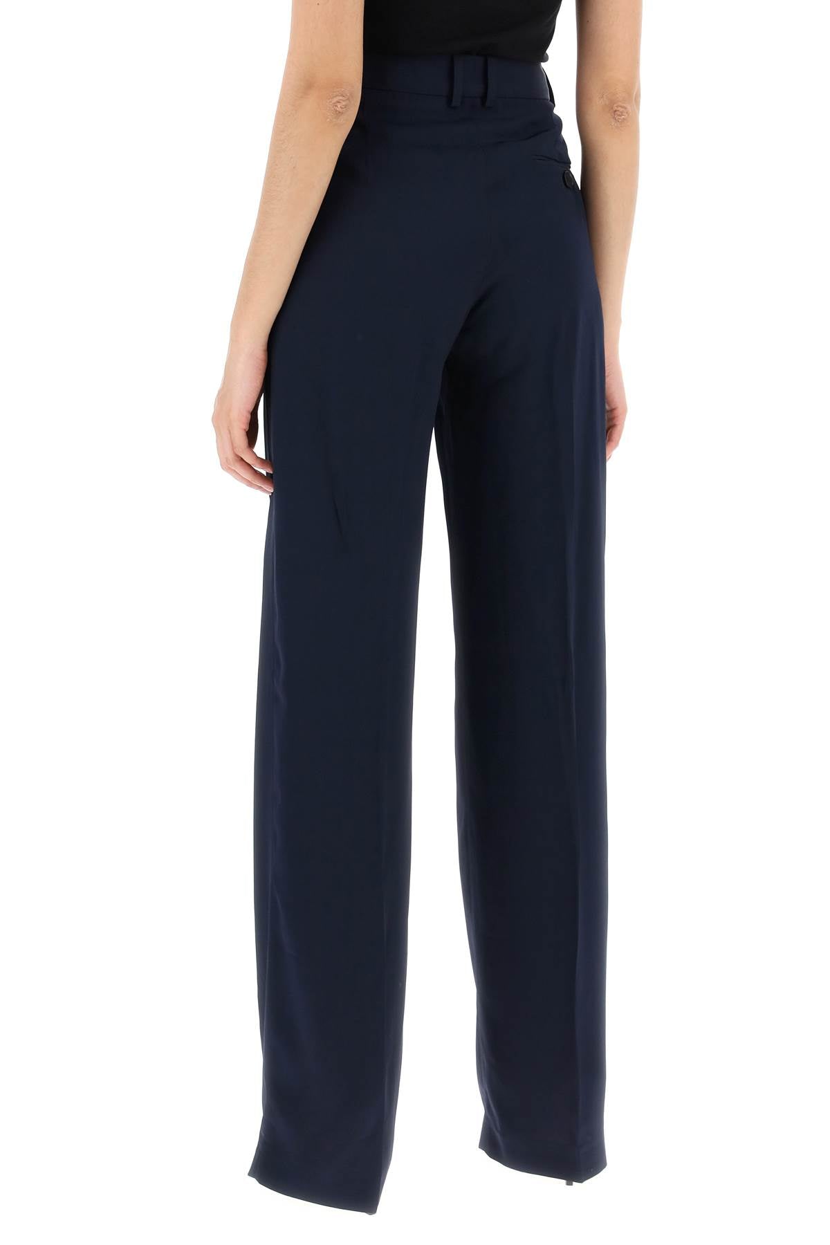 Blu Pleated Palazzo Pants - SS24 Collection