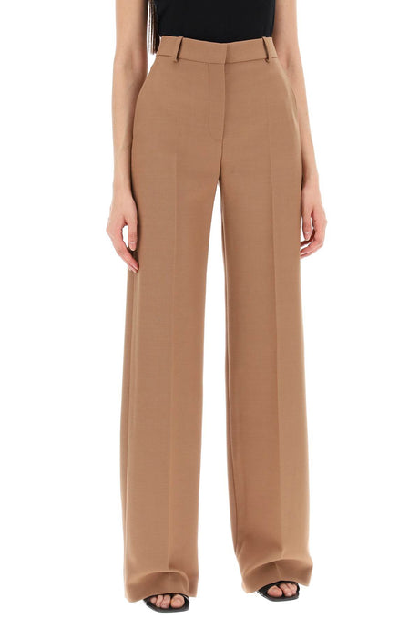 STELLA MCCARTNEY Straight Flamed Wool Trousers for Women in Brown