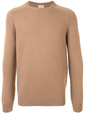 SAINT LAURENT Men's 23FW Brown Sweater - Cozy and Stylish