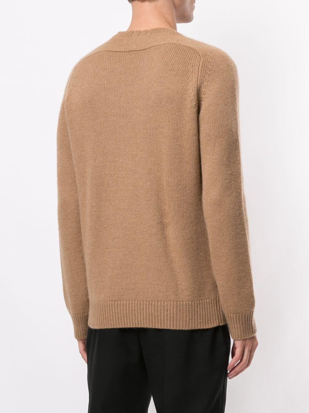 SAINT LAURENT Men's Round Neck Wool Sweater - Responsible Wool, Long Sleeves, FW23