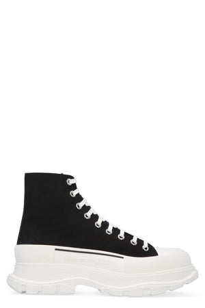 ALEXANDER MCQUEEN Men's Tread Slick Lace-Up Ankle Boots