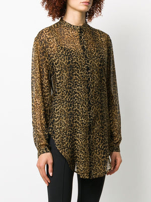 SAINT LAURENT Leo Print Blouse - Carryover Collection for Women