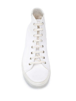 SAINT LAURENT Men's White Canvas High-Top Sneakers for FW23