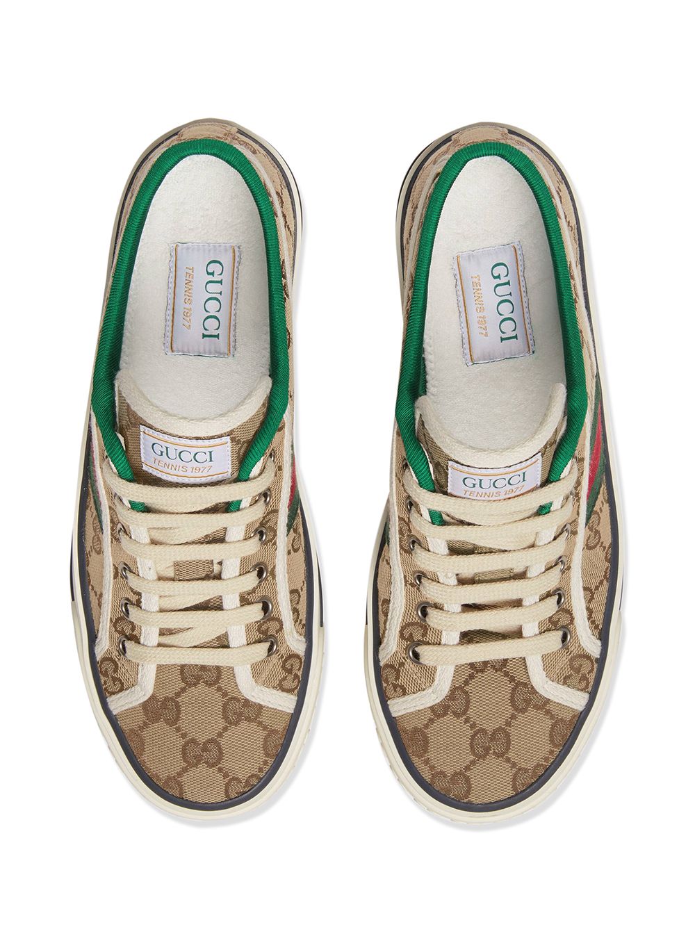 GUCCI Beige Canvas Tennis 1977 Sneakers for Women