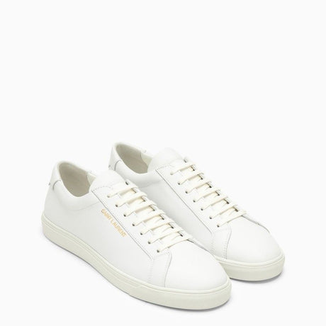 SAINT LAURENT White Leather Trainers for Men - SS24 Collection