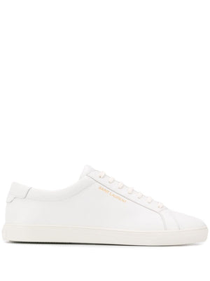 SAINT LAURENT Men's White Leather Low-top Sneakers for FW23