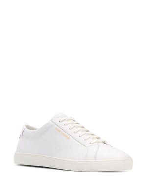 SAINT LAURENT Men's White Leather Low-top Sneakers for FW23