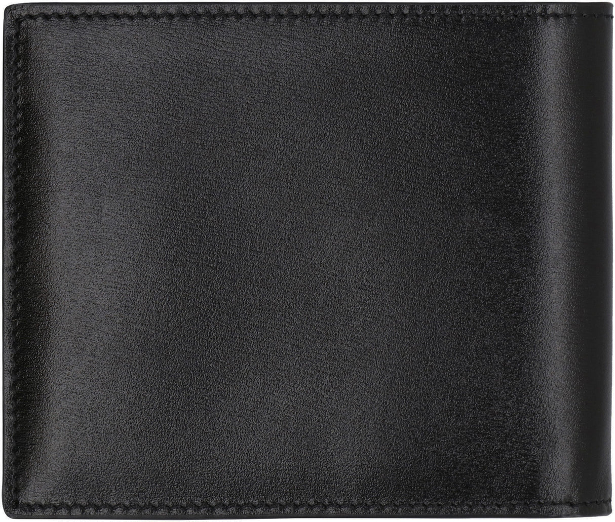 SAINT LAURENT Luxury Bifold Wallet for Men - Black Calfskin Leather