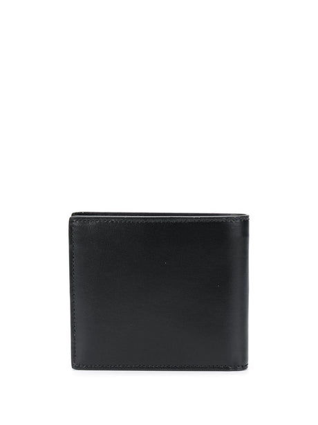 SAINT LAURENT Men's Black Monogram Wallet in Smooth Leather with Silver-Tone Accents