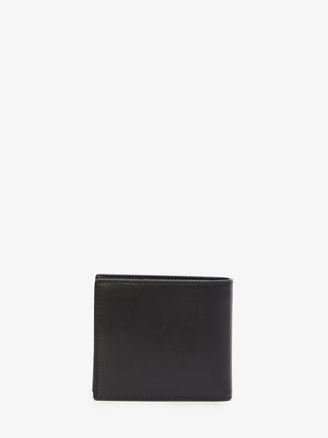 SAINT LAURENT Men's Black Monogram Wallet in Smooth Leather with Silver-Tone Accents