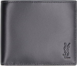 SAINT LAURENT Classic Black Leather Men's Wallet