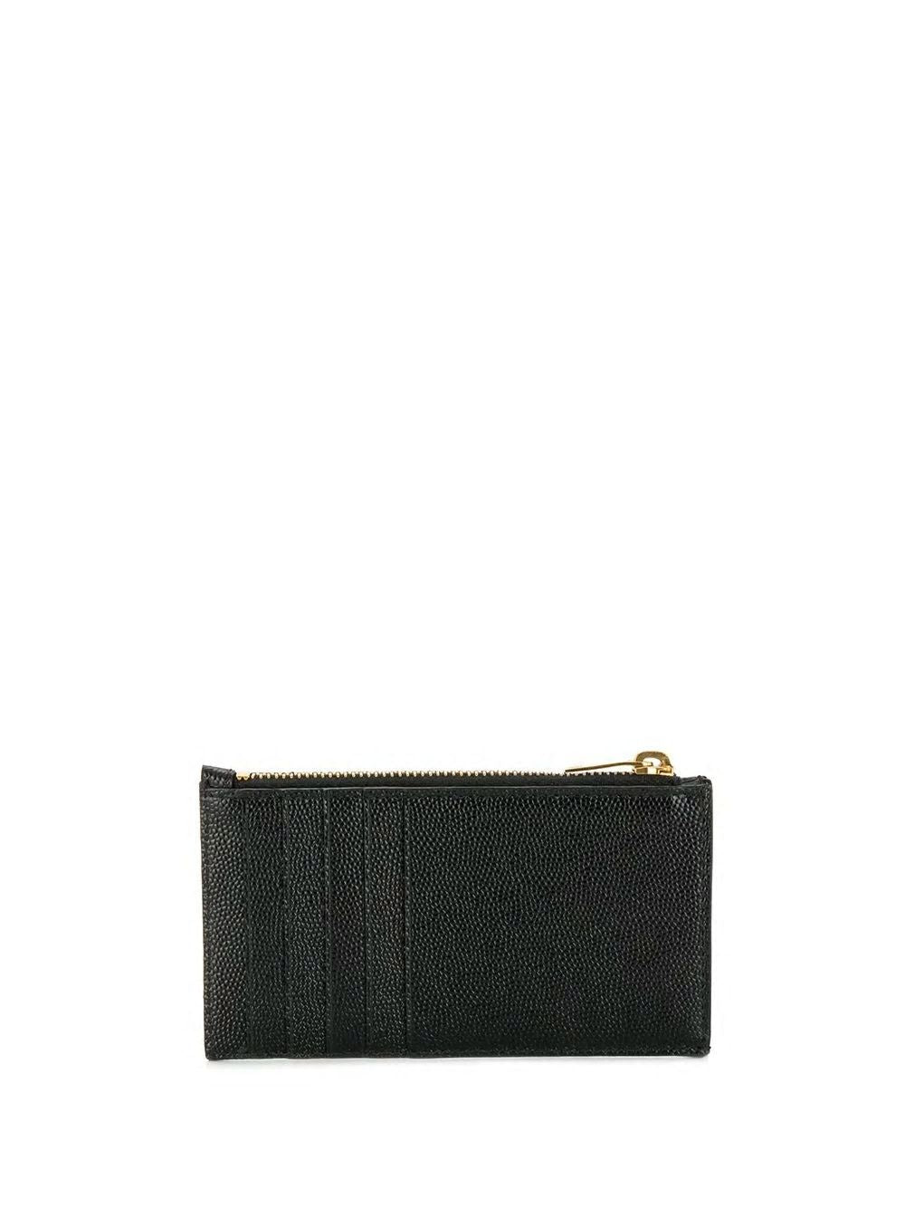 SAINT LAURENT Luxurious Black Matelassé Leather Card Case