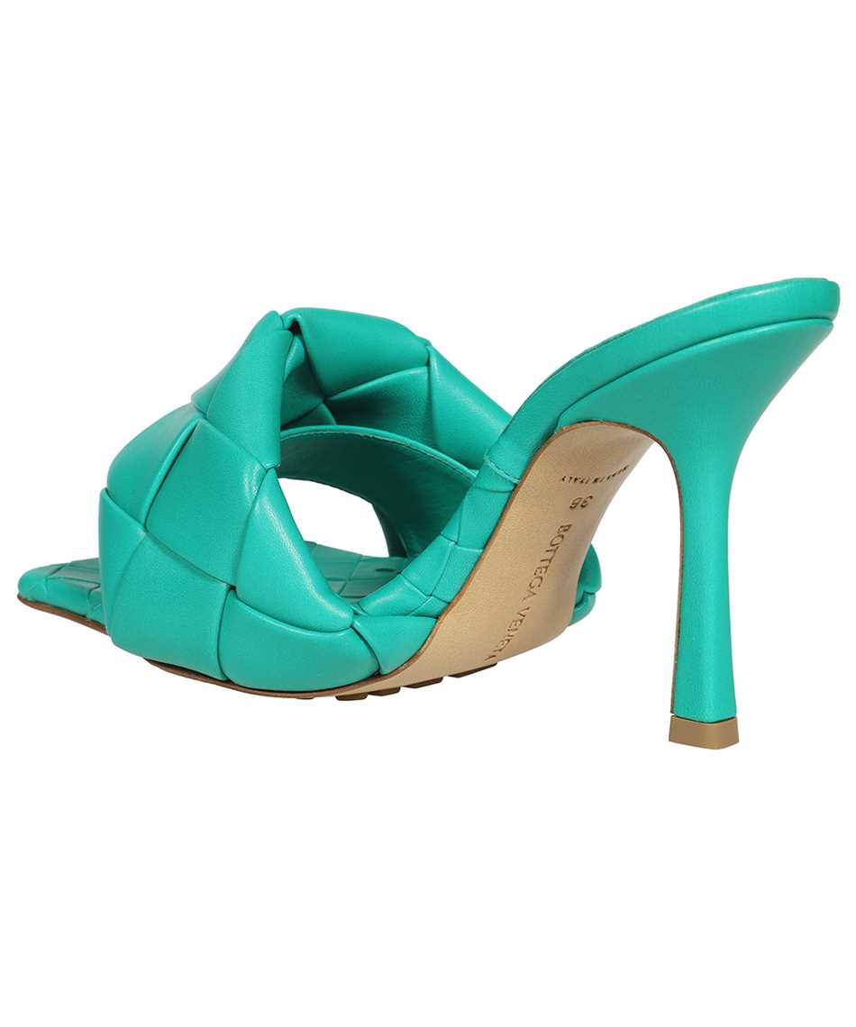 BOTTEGA VENETA Turquoise Lido Leather Flats - Intrecciato Motif, Square Toeline, Rubber Sole