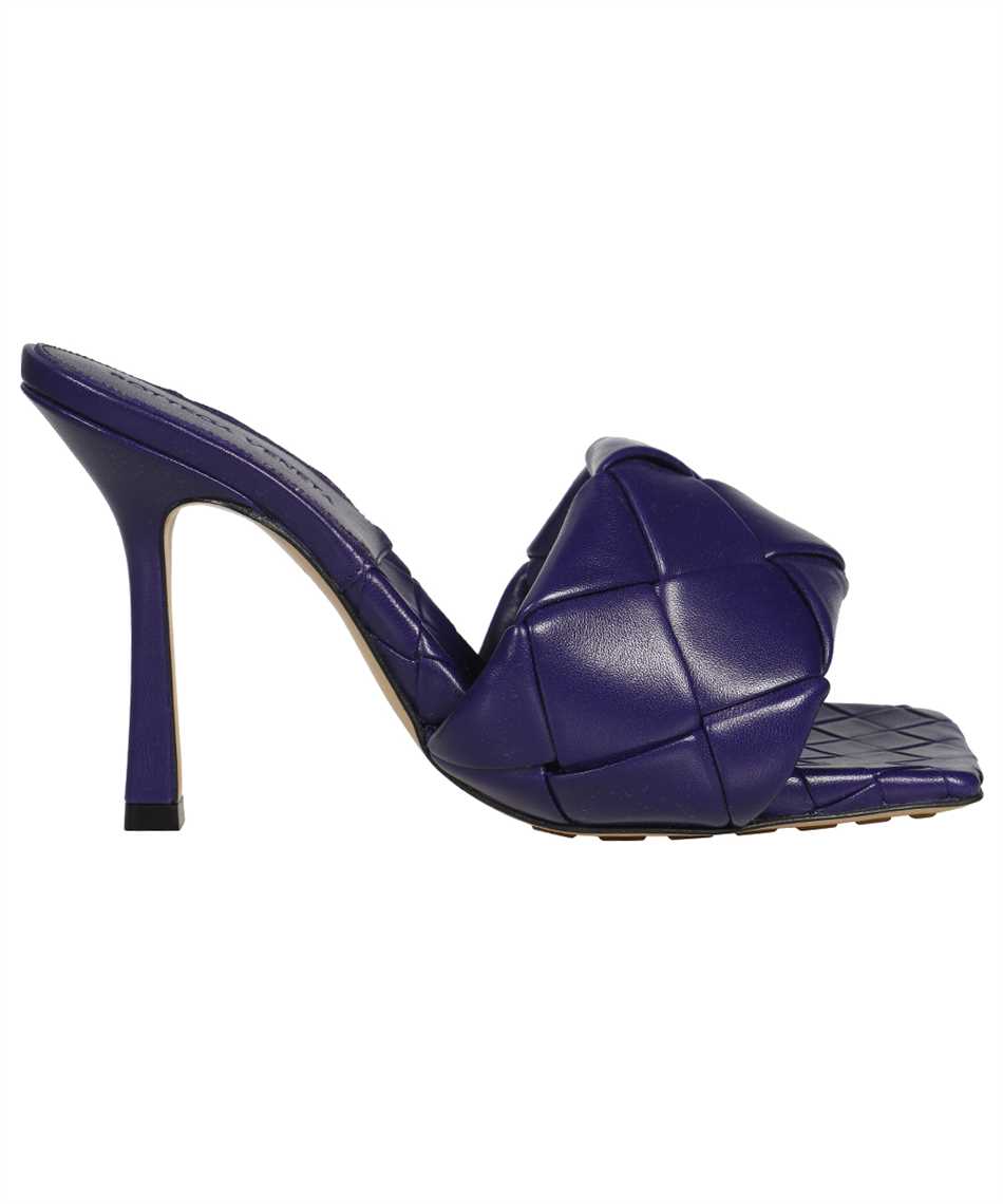 BOTTEGA VENETA Purple Square Toe Leather Sandals for Women