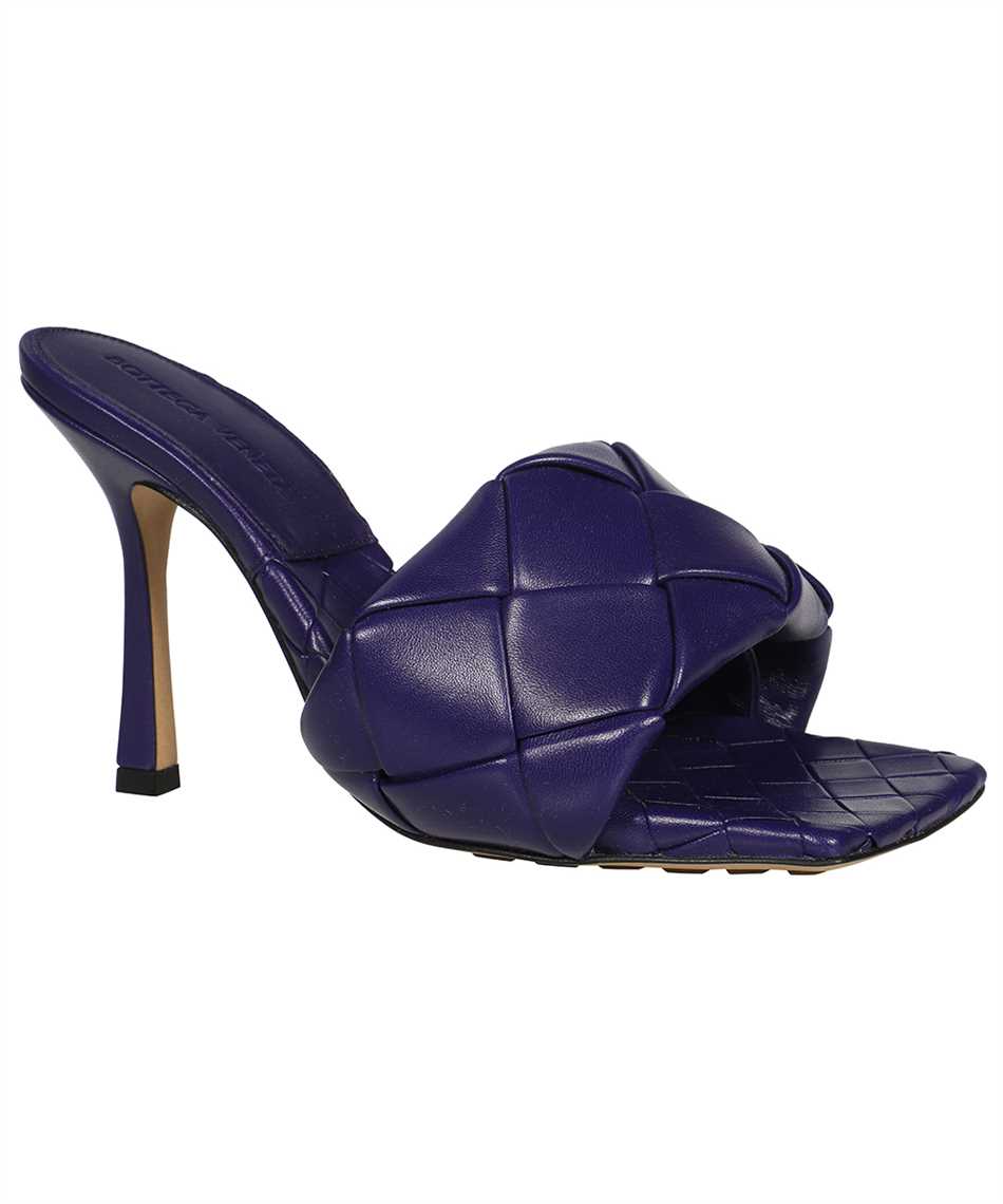 BOTTEGA VENETA Purple Square Toe Leather Sandals for Women