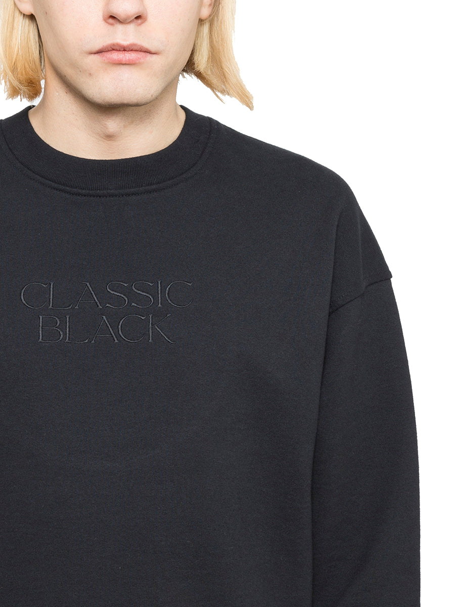 ALEXANDER WANG Mens Oversize Black Cotton Sweatshirt with Relief Print