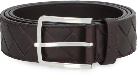 BOTTEGA VENETA Intrecciato Brown Leather Belt for Men - SS24