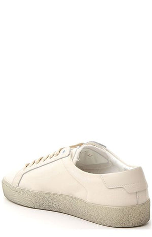 SAINT LAURENT Classic White Sneakers for Women with Embroidered Detail