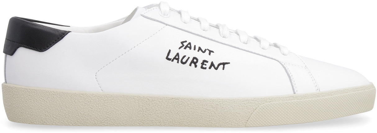 SAINT LAURENT Men's White Leather Sneakers for FW22