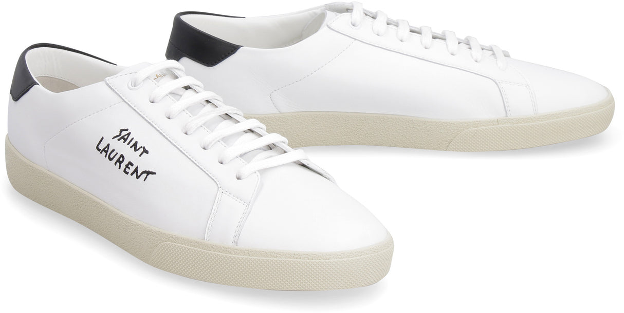 SAINT LAURENT Men's White Leather Sneakers for FW22